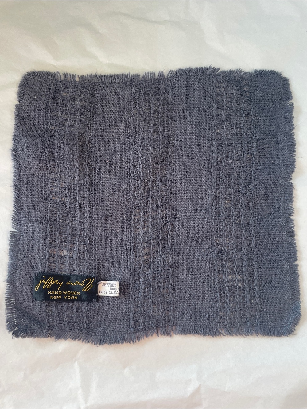 Vintage 1980s Jeffrey Aronoff Silk Woven Pocket Square